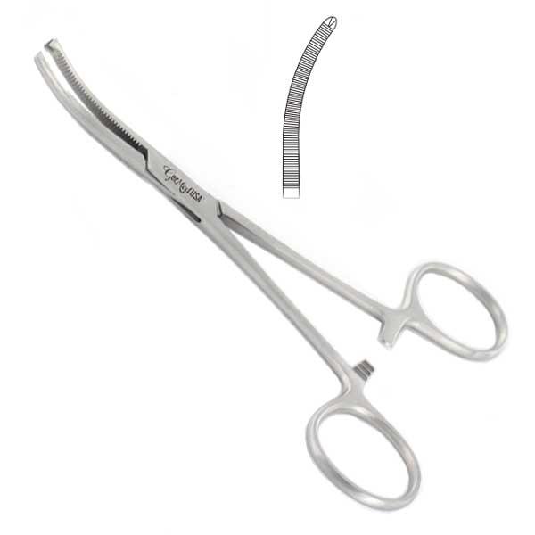 Kocher Hemostatic Forceps 1x2 TH 14cm Curved