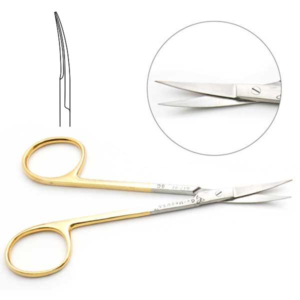 Iris Scissors 11.5cm, Curved TC Insert Jaws