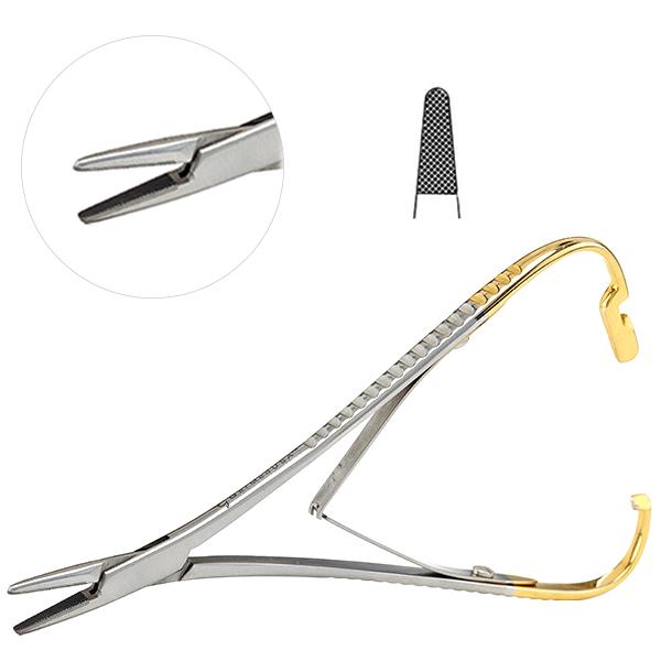 Mathieu Needle Holder Serrated 5 1/2" (14cm) Tungsten Carbide