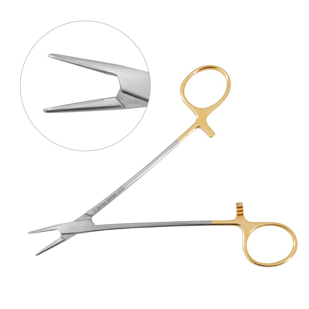 Crile-Wood Needle Holder Curved 15cm TC Insert Jaws