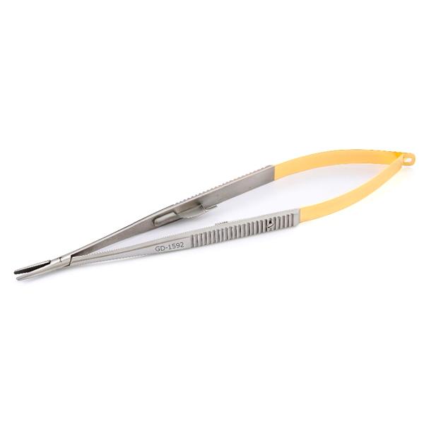 Castroviejo Needle Holder Curved Serrated with Lock Tungsten Carbide 5 1/2"