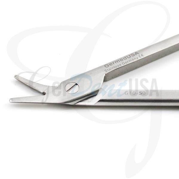 Wire Cutting Scissors 4 3/4" Angled One Serrated Blade