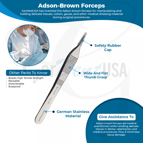 Adson Brown Tissue Forceps 7X7 Teeth 4 3/4"