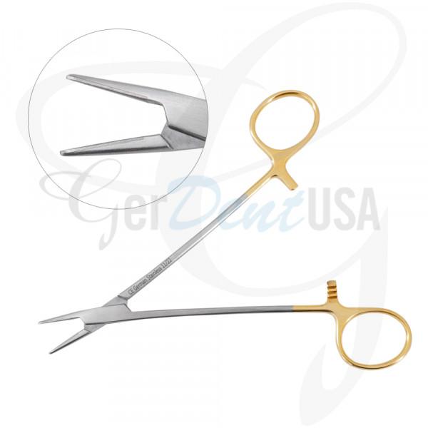 Crile-Wood Needle Holder Curved 15cm TC Insert Jaws