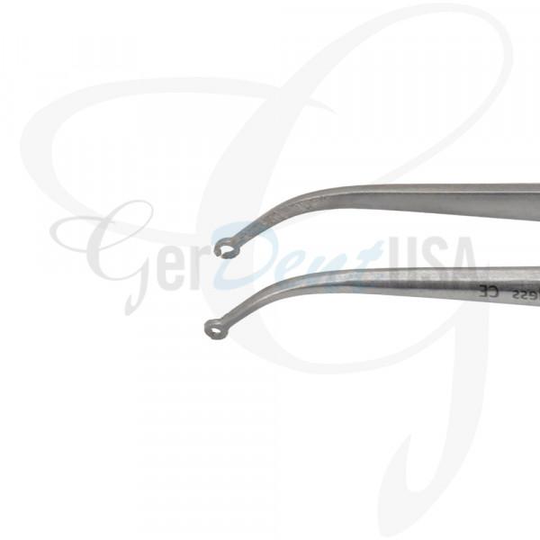 Suture Forceps Curved - Fine Touch Tissue Forceps 18cm with Platform - Diamond Dusted