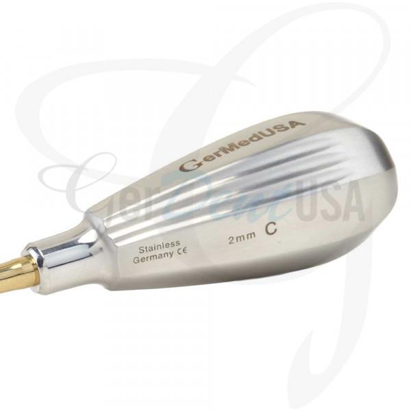 Glux Luxating Curved 2mm Micro Serrated Tip Small Stubby Handle