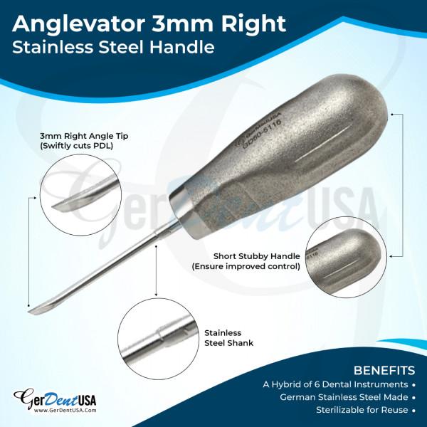 Anglevator 3mm Right Stainless Steel Handle