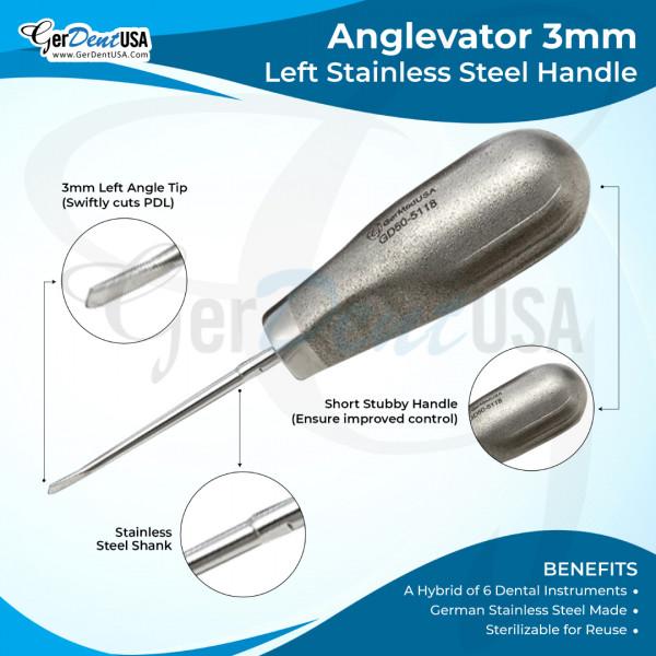 Anglevator 3mm Left  Stainless Steel Handle