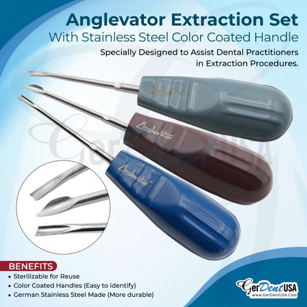 Anglevator Extraction Set With Stainless Steel Color Coated Handle