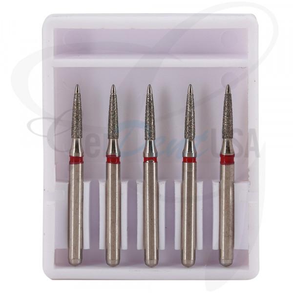 Dental Bur Flame Shaped Diamond #8861 Fine Grit 19mm (Standard Length)