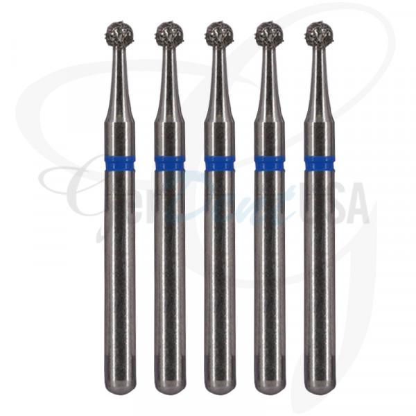 Dental Bur Diamond Round 4 - Med Grit - 19mm FG (Standard Length) - Pack of 5