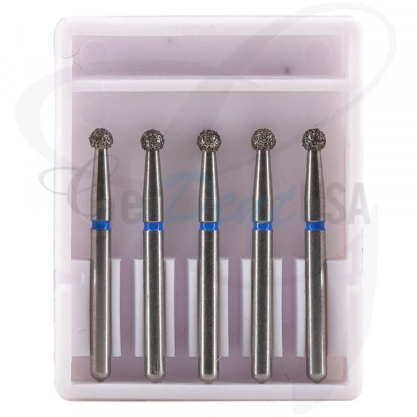 Dental Bur Diamond Round 8 - Med Grit - 19mm FG (Standard Length) - Pack of 5