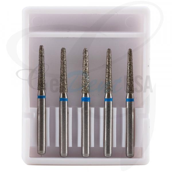 Dental Bur Diamond Taper - Med Grit - 19mm FG (Standard Length) - Pack of 5