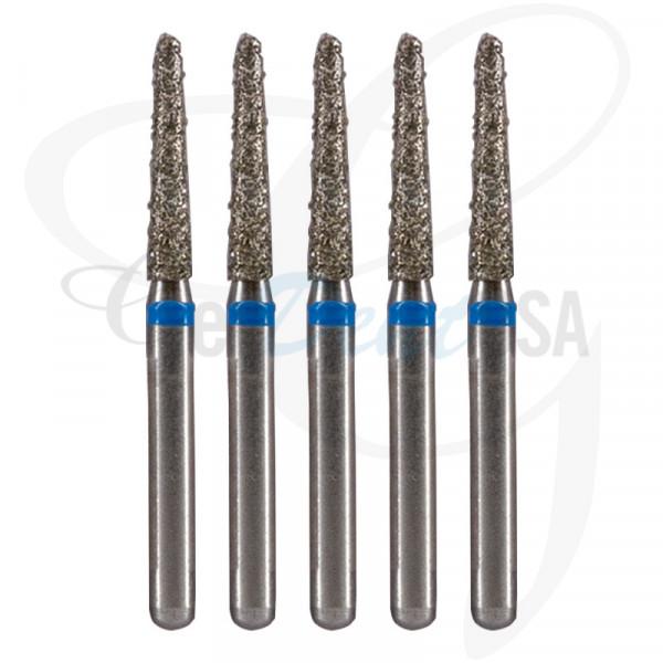 Dental Bur Diamond Taper - Med Grit - 19mm FG (Standard Length) - Pack of 5