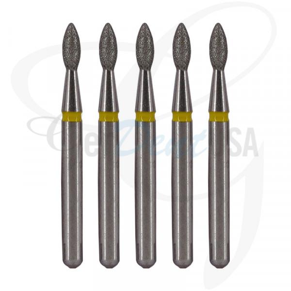Dental Bur Diamond Football - Extra Fine Grit - 19mm FG (Standard Length) - Pack of 5