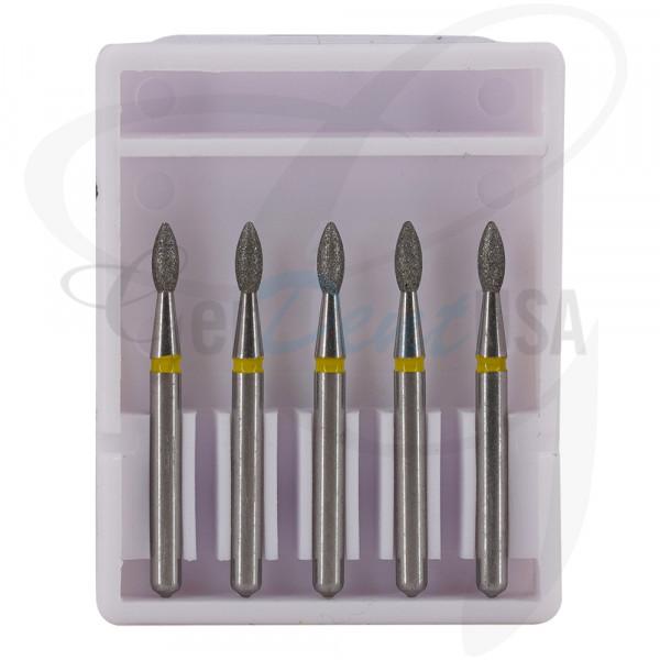 Dental Bur Diamond Football - Extra Fine Grit - 19mm FG (Standard Length) - Pack of 5