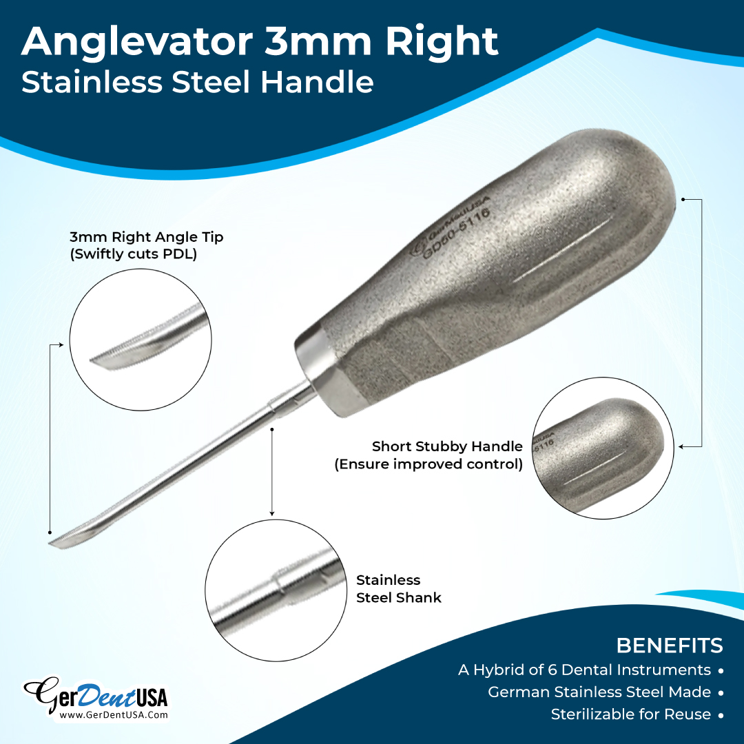 Anglevator 3mm Right Stainless Steel Handle