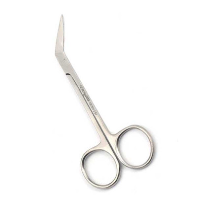 Locklin Gum Scissors Curved Shanks One Serrated Blade 6 1/4" Tungsten Carbide