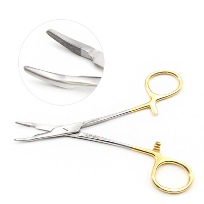 Olsen-Hegar Combined Needle Holders And Scissors 5 1/2" Serrated Tungsten Carbide, Curved Tip