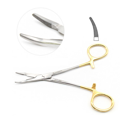 Olsen-Hegar Combined Needle Holders And Scissors 5 1/2" Serrated Tungsten Carbide, Curved Tip