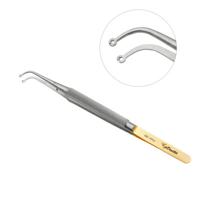 Suture Forceps Curved - Fine Touch Tissue Forceps 18cm with Platform - Tungsten Caribe