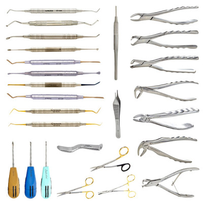 Surgical Atraumatic Extraction Kit with Plastic Handles