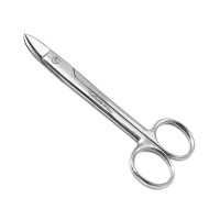 Crown and Collar Scissors 4 3/4" Curved - One Serrated Blade