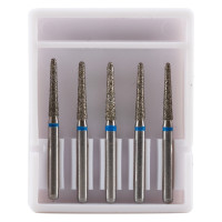 Dental Bur Diamond Taper - Med Grit - 19mm FG (Standard Length) - Pack of 5